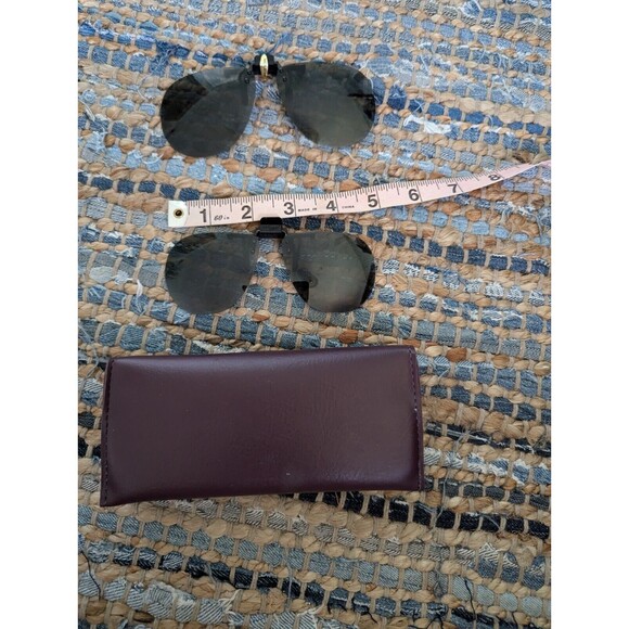 Designer Eyewear Hard Shell Case Flip Up Aviator Sunglasses Large & Medium Black - Picture 6 of 7